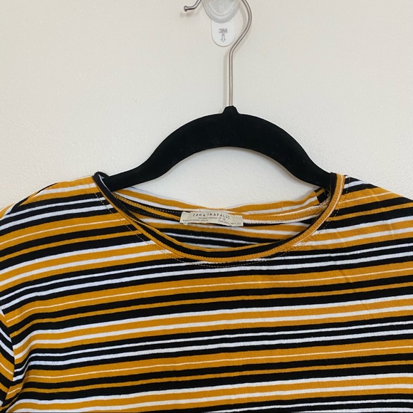 Zara Yellow Black Striped TShirt - Picture 2 of 3